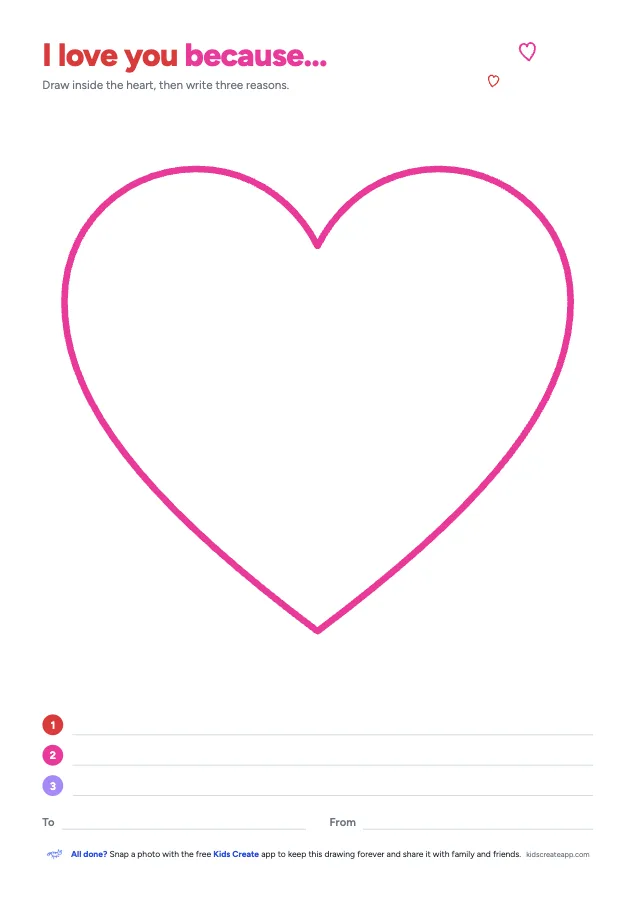 Preview of the I Love You Because… printable