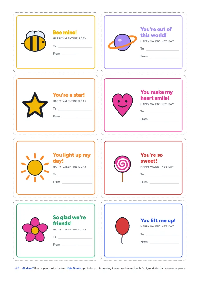 Preview of the Valentine Exchange Cards printable