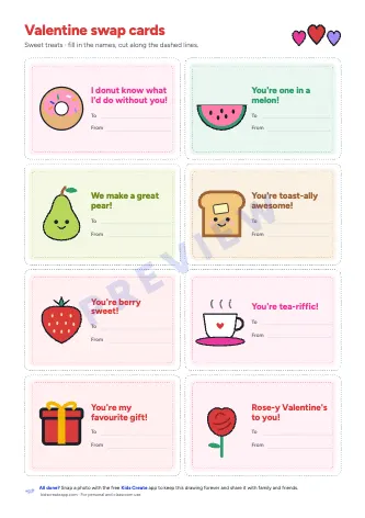 Treat cards preview